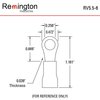 Remington Industries Ring Terminals, PVC Insulated, 10-12 AWG Wire, 1/4in. Stud Size, Yellow, 100 Pcs RV5.5-6-100